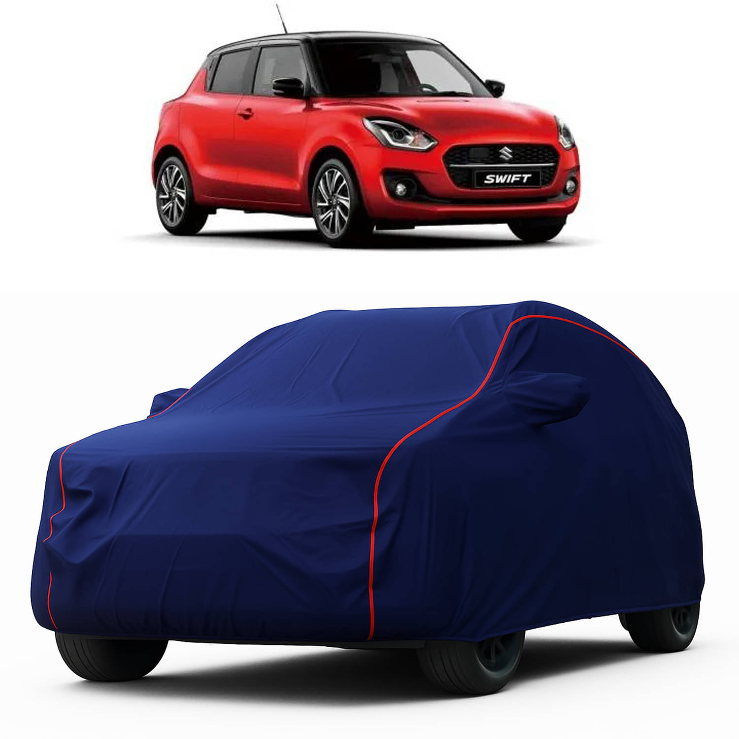     			MADAFIYA Car Body Cover for Maruti Suzuki Swift With Mirror Pocket ( Pack of 1 ) , Blue