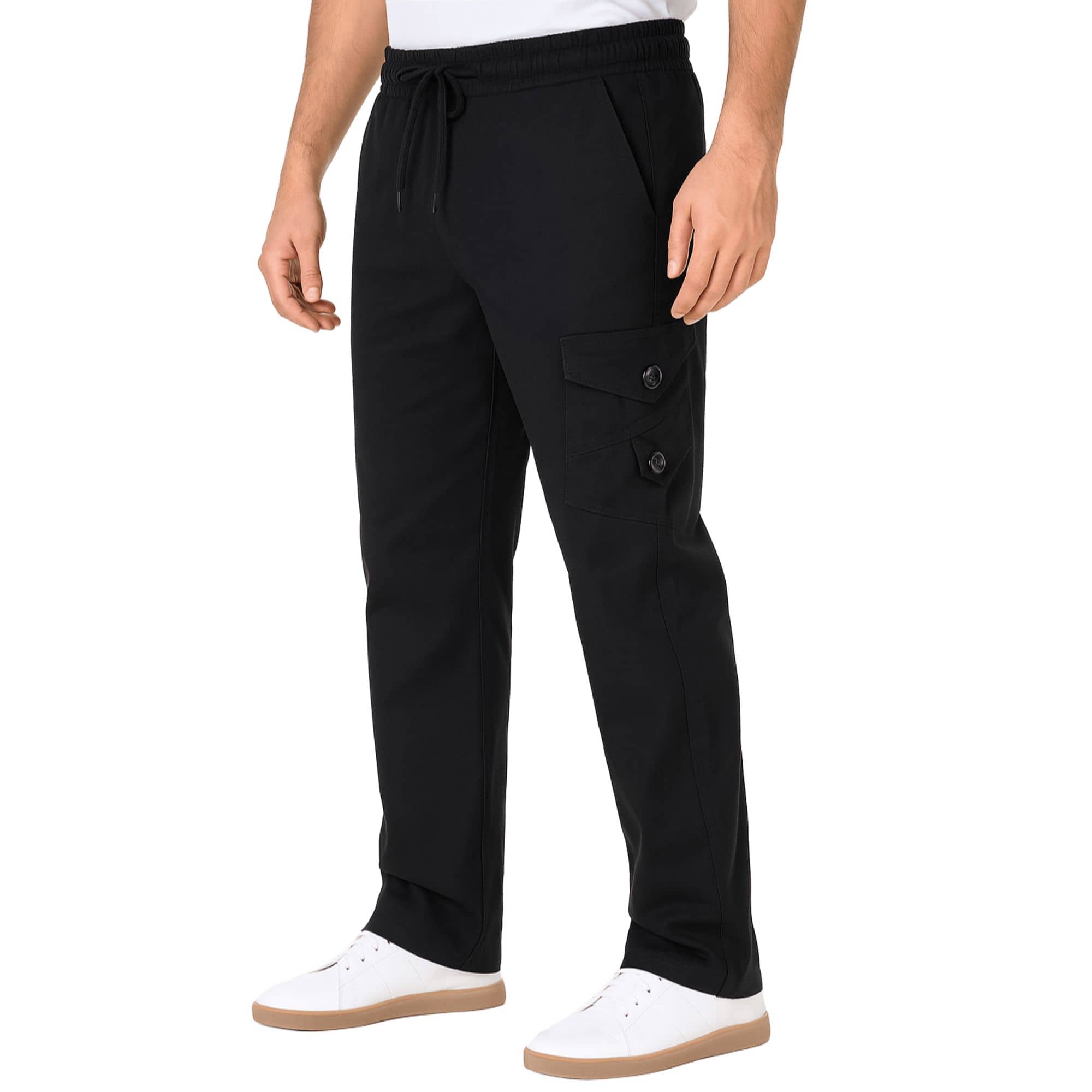 MULTIWA Black Cotton Blend Men's Trackpants ( Pack of 1 ) - Track Pants | Buy online on ZillyBuy