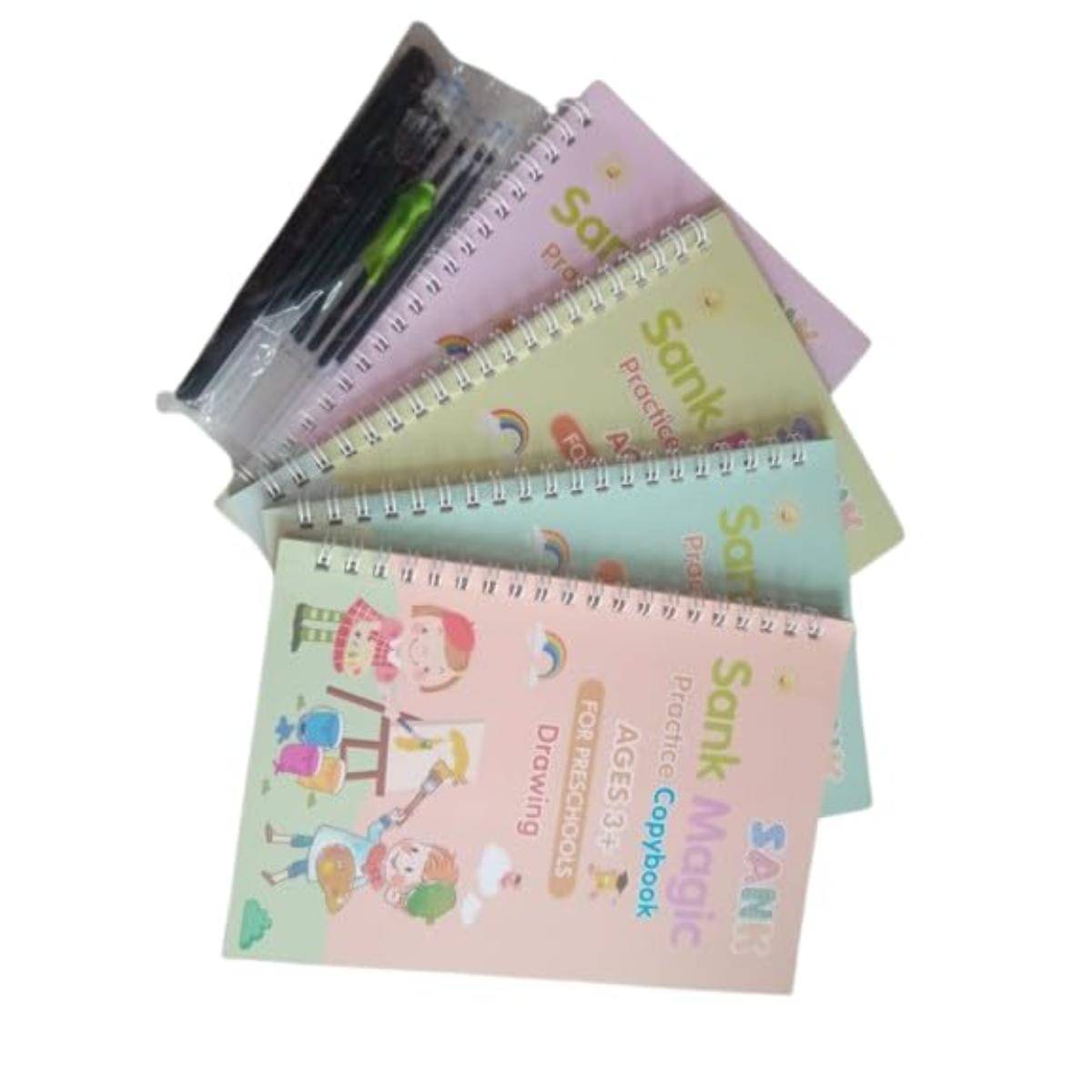 Magic Practice Copybook (4 Books +10 Refills + 1Grip +1 Pen) - magic book, magic practice book, sank magic practice book, magic practice copybook, sank magic practice copybook, magic book for kids Magic Practice Copybook (4 Books +10 Refills + 1Grip +1 Pen) - magic book, magic practice book, sank magic practice book, magic practice copybook, sank magic practice copybook, magic book for kids