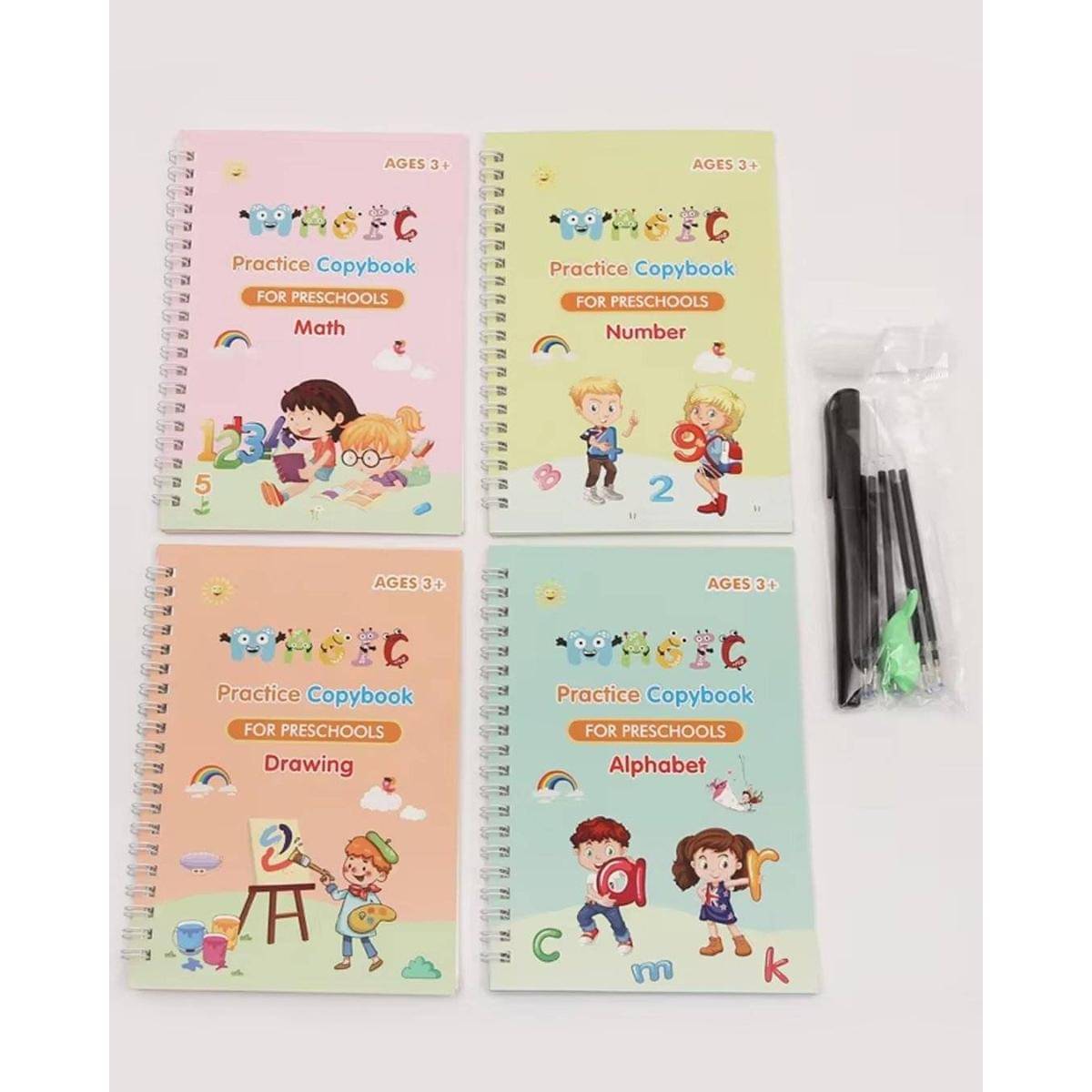     			Magic Practice Copybook (4 Books +10 Refills + 1Grip +1 Pen) - magic book, magic practice book, sank magic practice book, magic practice copybook, sank magic practice copybook, magic book for kids