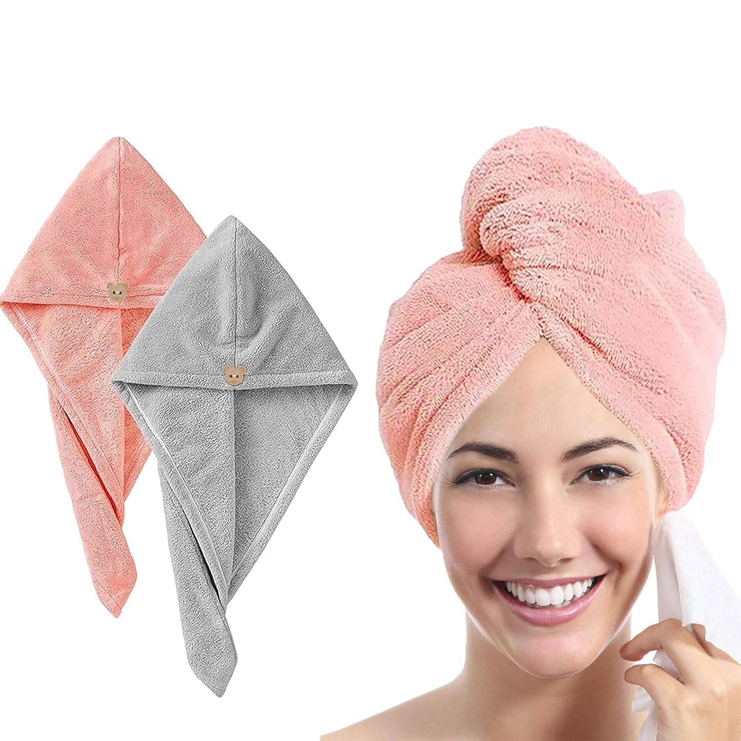     			Magnique Pack of 2 Microfibre 400 -GSM Bath Towel ( Multicolor )