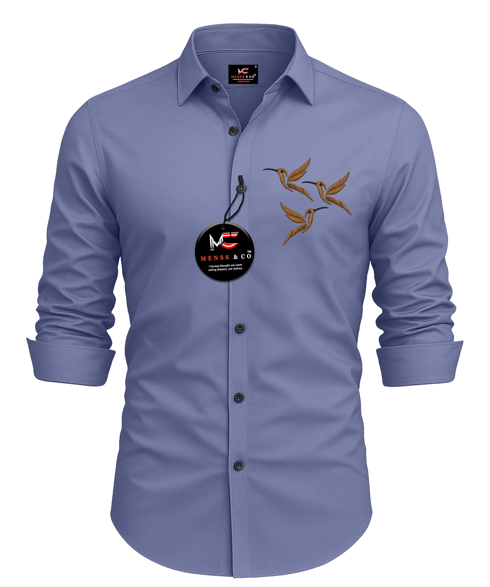 Menss & co 100% Cotton Regular Fit Embroidered Full Sleeves Men's Casual Shirt - Light Blue ( Pack of 1 )     			Menss & co 100% Cotton Regular Fit Embroidered Full Sleeves Men's Casual Shirt - Light Blue ( Pack of 1 )