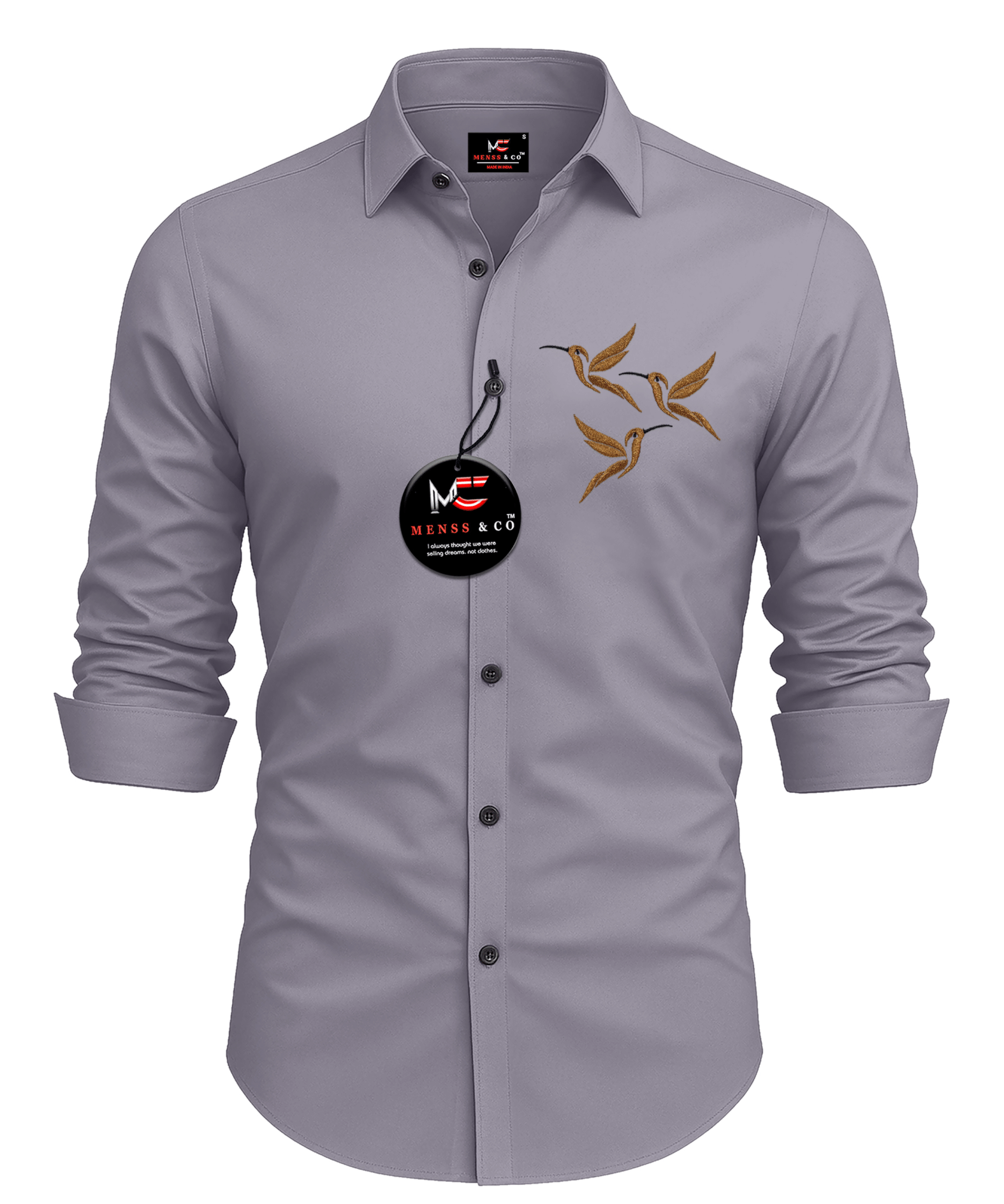Menss & co 100% Cotton Regular Fit Embroidered Full Sleeves Men's Casual Shirt - Grey ( Pack of 1 ) Menss & co 100% Cotton Regular Fit Embroidered Full Sleeves Men's Casual Shirt - Grey ( Pack of 1 )