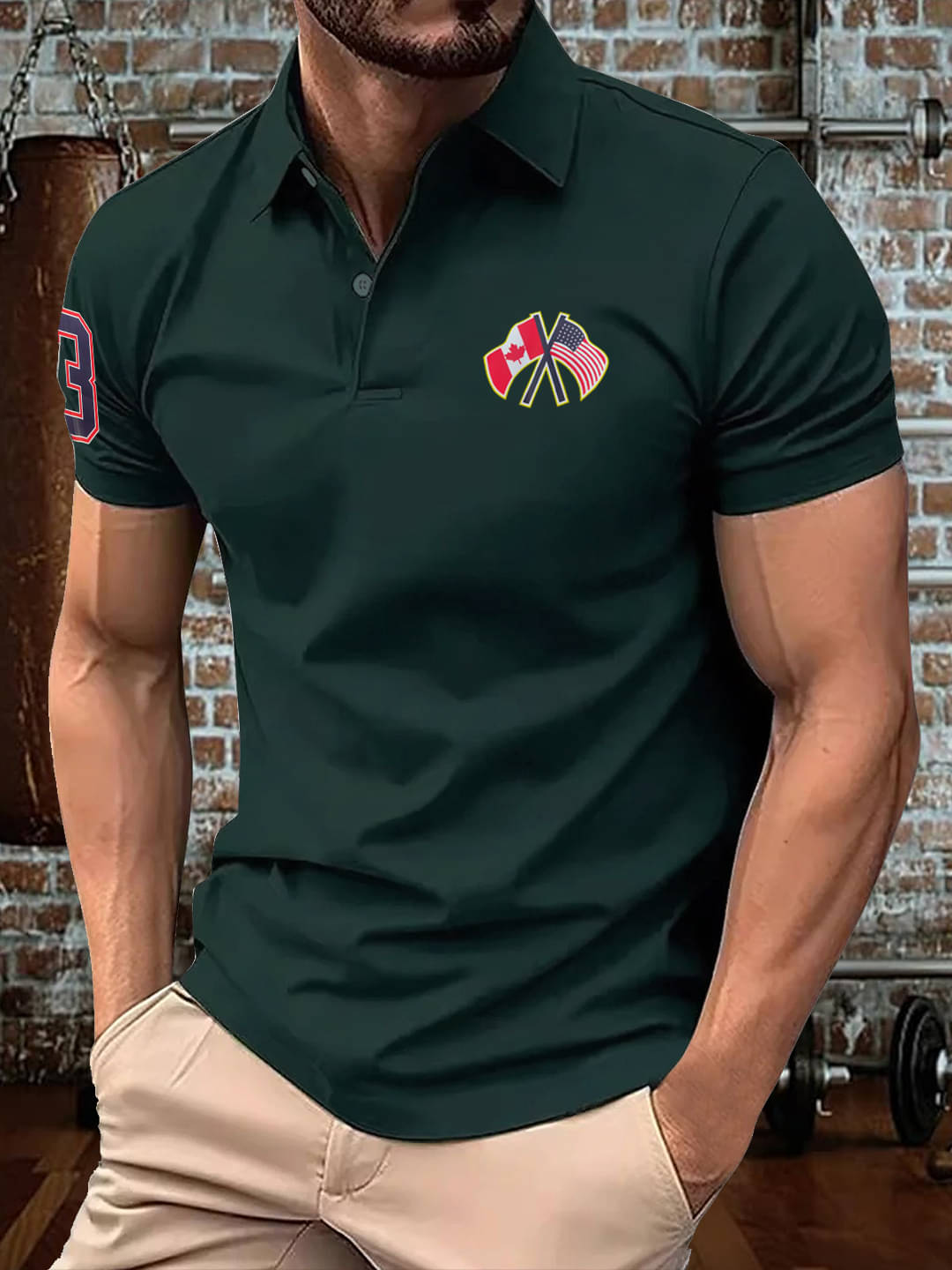     			Merriment Men Cotton Blend Regular Fit Solid Polo T Shirt ( Dark Green )