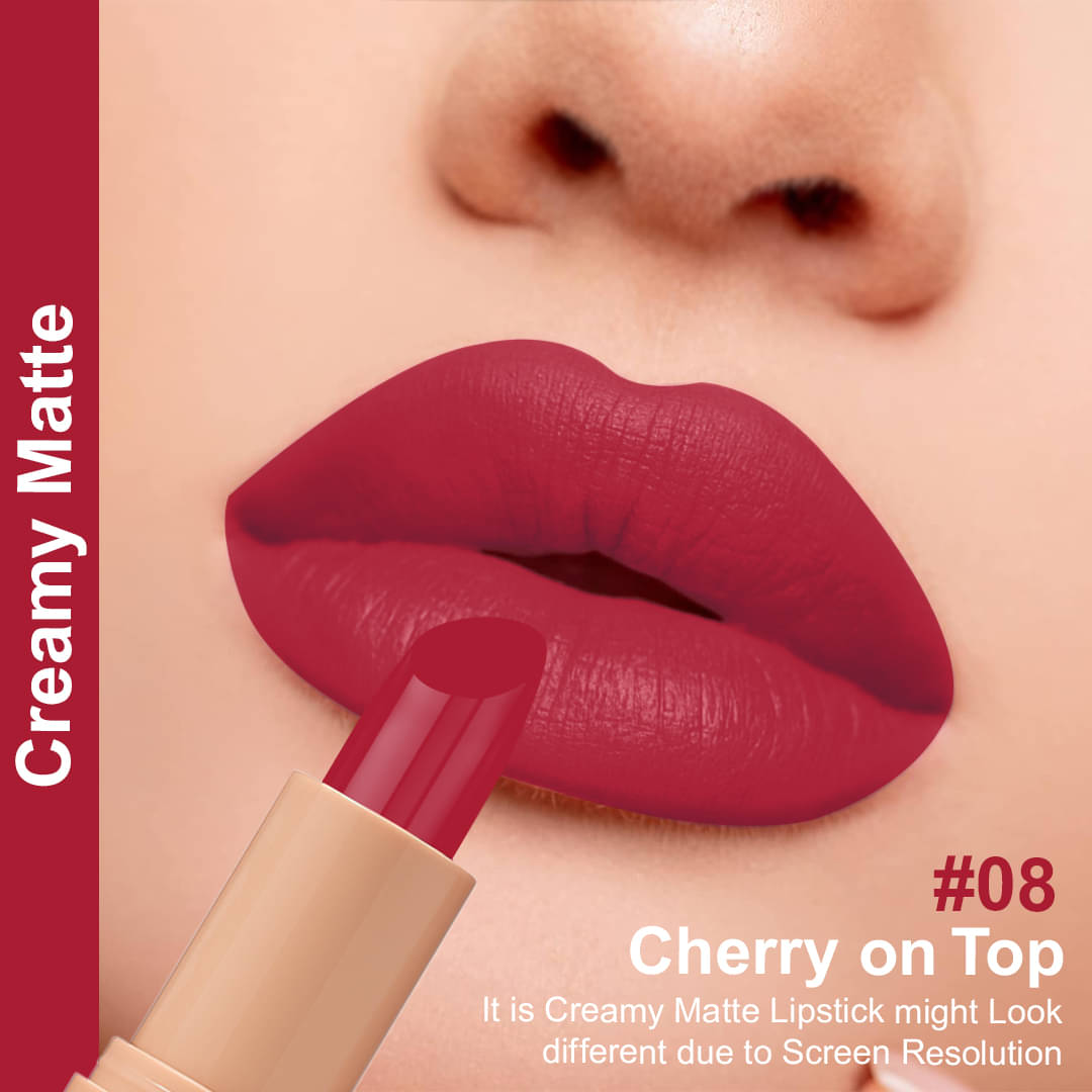     			One Wish Red Matte Long Lasting Creme Lipstick ( Pack of 1 )