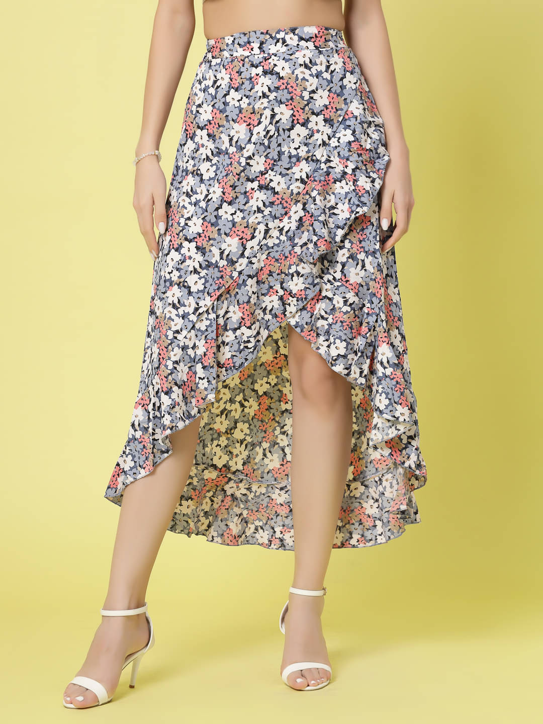     			Oomph! Blue Crepe Women's A-Line Skirt ( Pack of 1 )