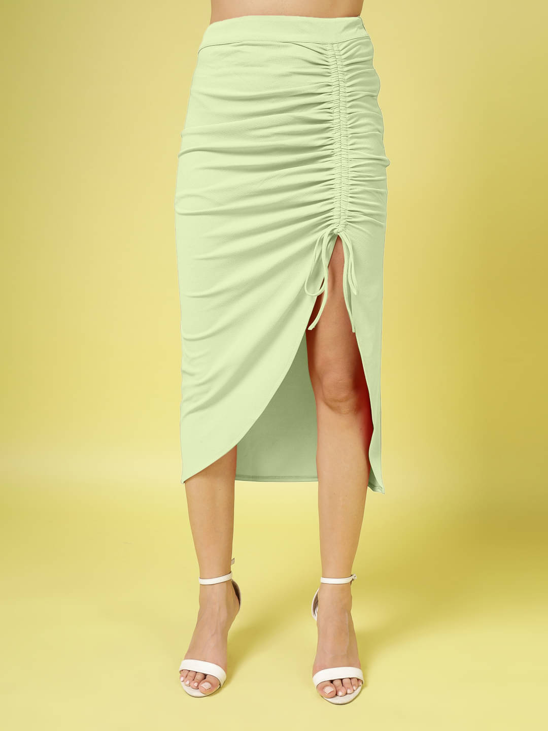 Oomph! Green Polyester Women's Flared Skirt ( Pack of 1 ) Oomph! Green Polyester Women's Flared Skirt ( Pack of 1 )