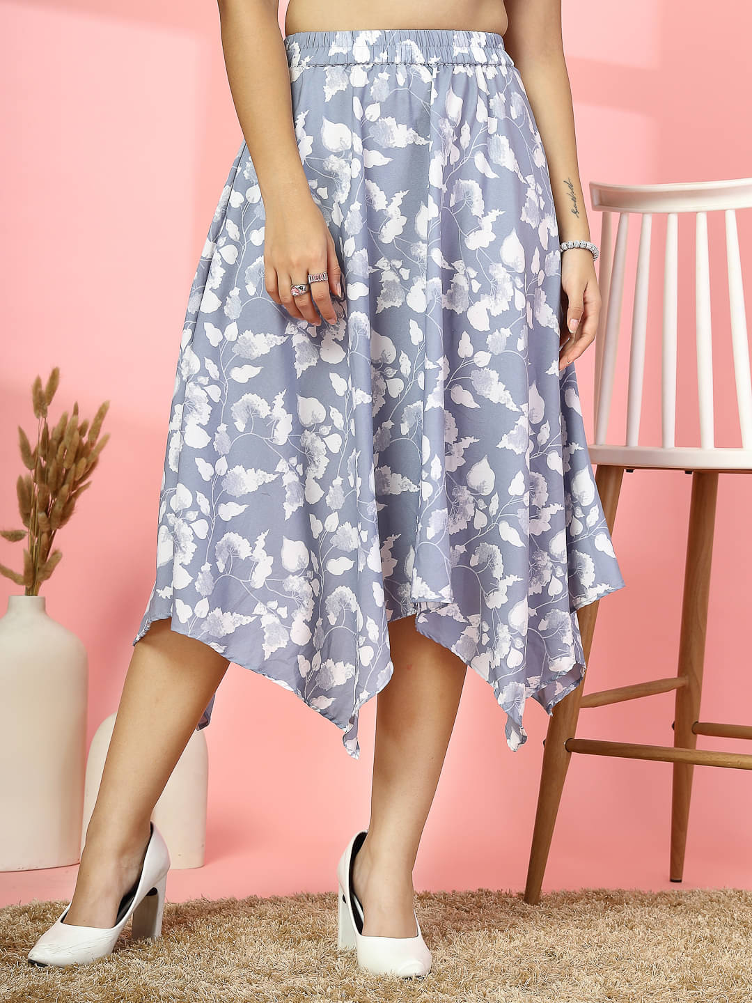     			Oomph! Grey Crepe Women's A-Line Skirt ( Pack of 1 )