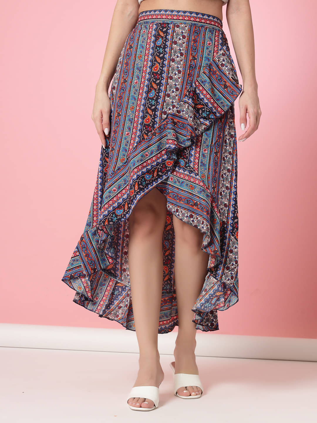     			Oomph! Multicolor Crepe Women's A-Line Skirt ( Pack of 1 )