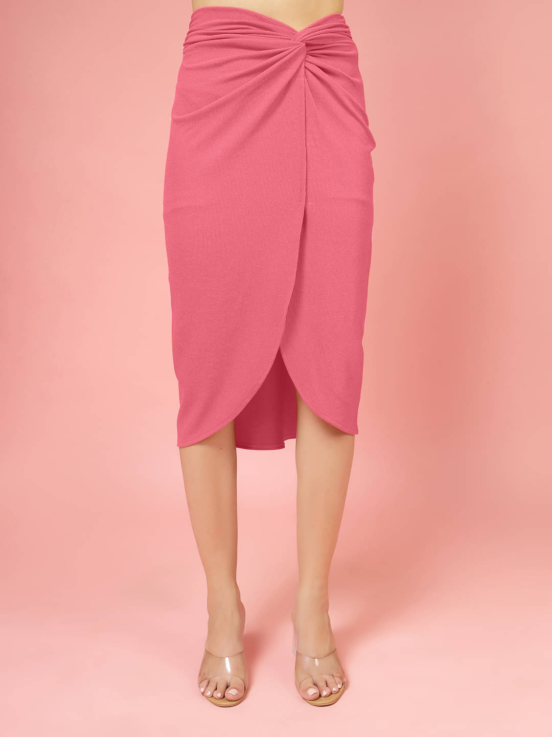 Oomph! Pink Polyester Women's Flared Skirt ( Pack of 1 ) Oomph! Pink Polyester Women's Flared Skirt ( Pack of 1 )