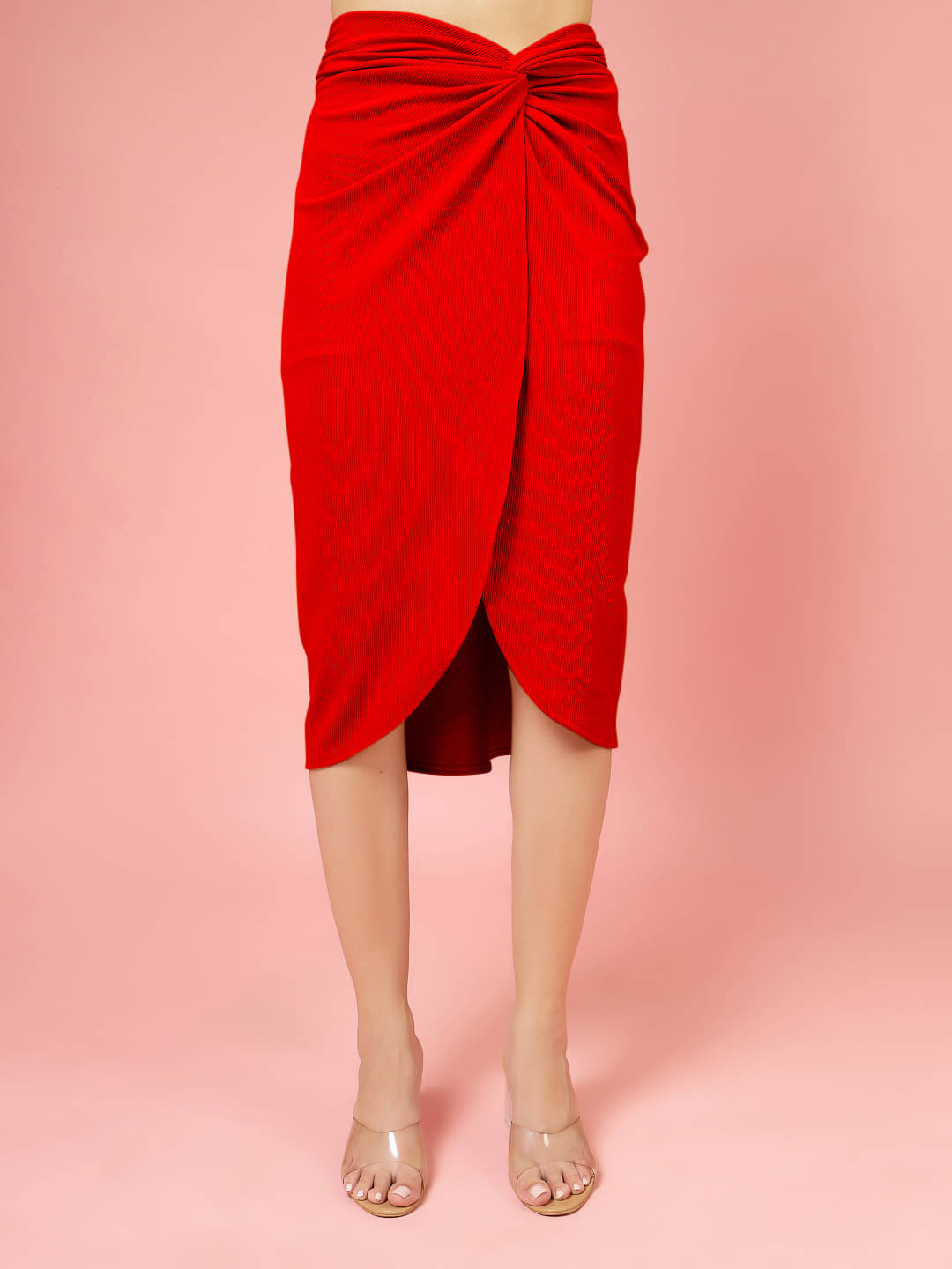 Oomph! Red Polyester Women's Flared Skirt ( Pack of 1 )     			Oomph! Red Polyester Women's Flared Skirt ( Pack of 1 )
