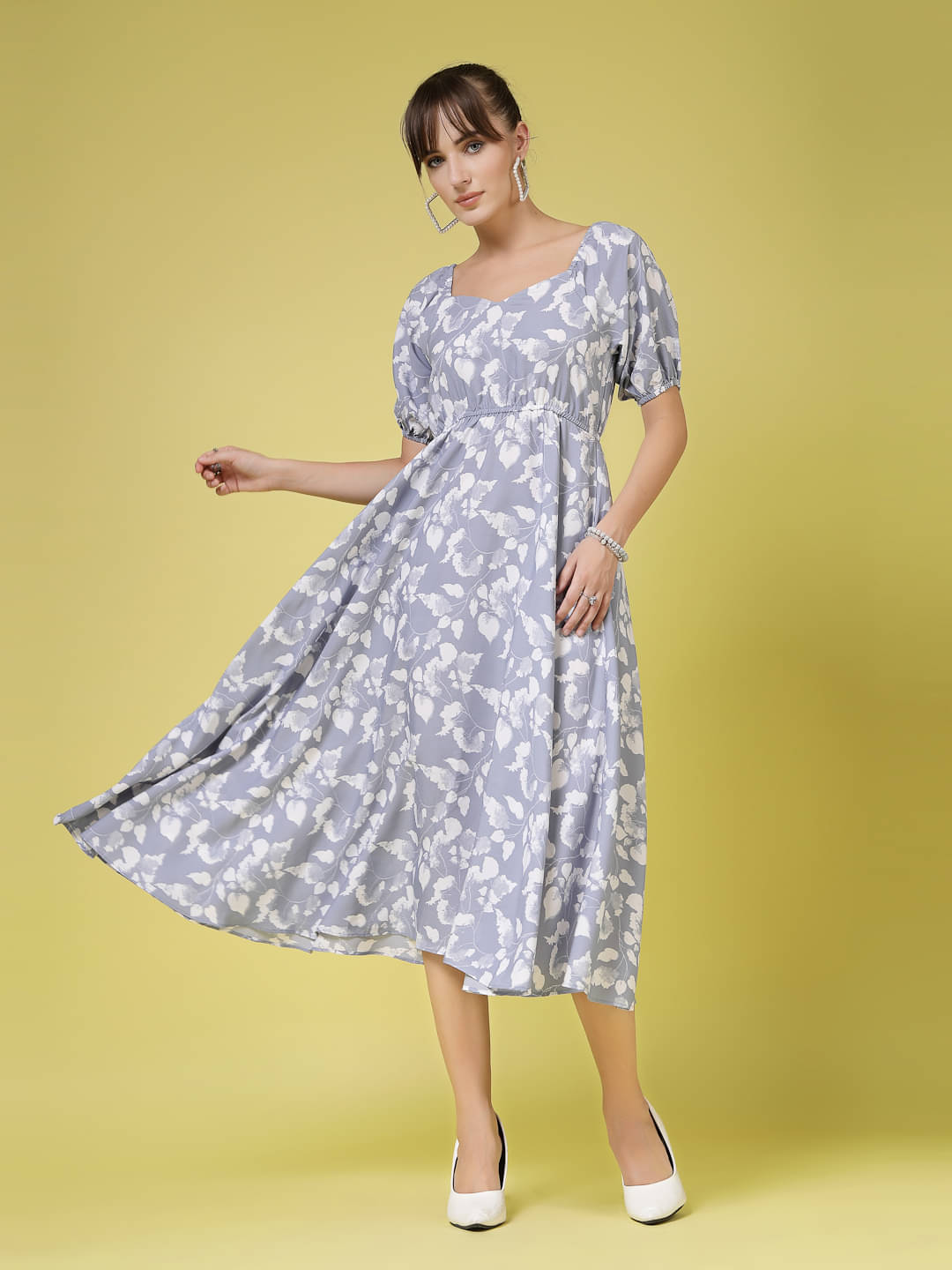 Oomph! Women Crepe Printed Fit & Flare Dress ( Multicolor ) Oomph! Women Crepe Printed Fit & Flare Dress ( Multicolor )