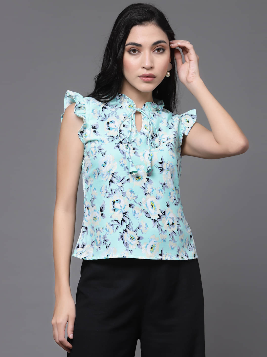     			Oomph! Women's Crepe Regular Top ( Green )