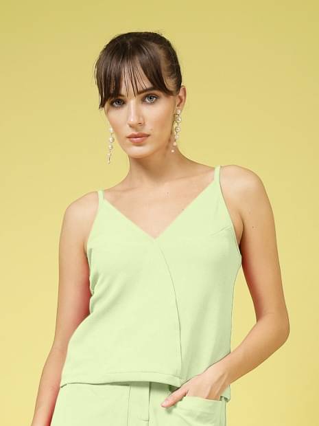 Oomph! Women's Lycra Crop Top ( Green ) Oomph! Women's Lycra Crop Top ( Green )