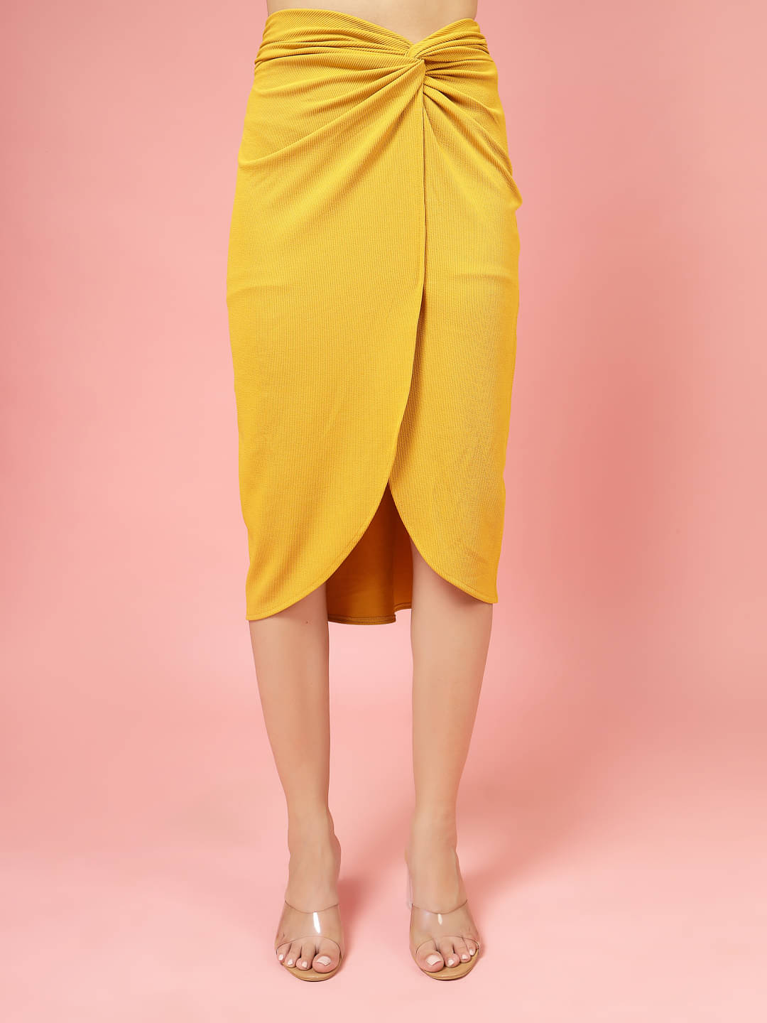     			Oomph! Yellow Polyester Women's Flared Skirt ( Pack of 1 )