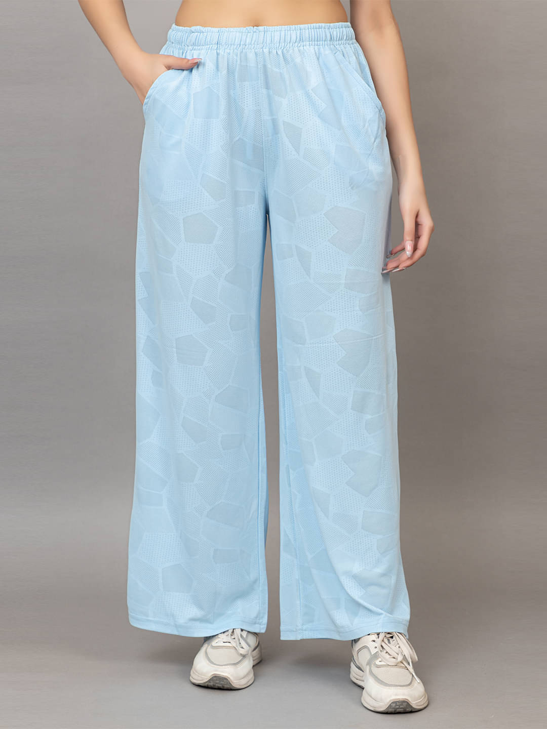     			PROBASIC Cotton Blend Solid Women Pyjama ( Light Blue )