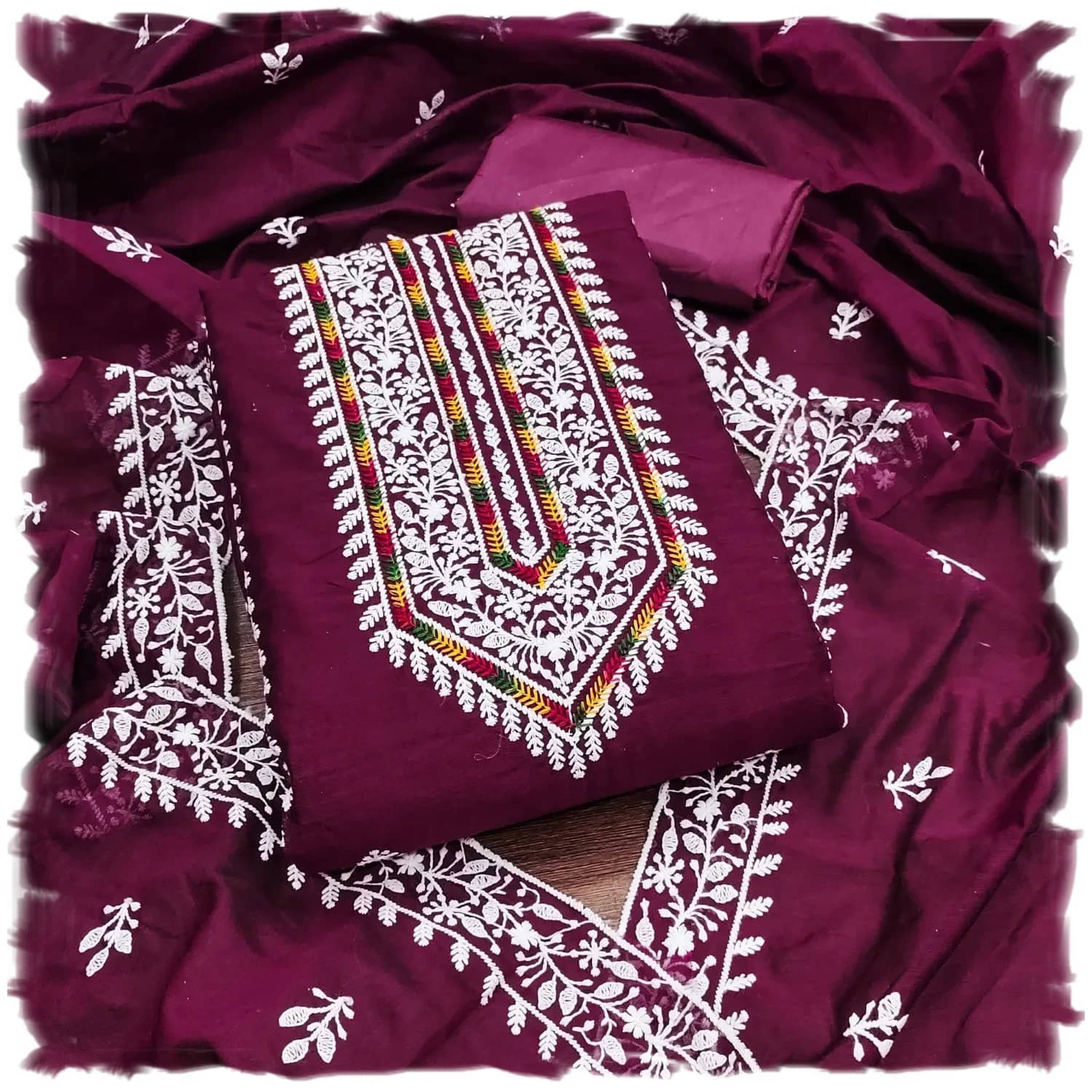     			Panbai sarees Women Cotton Unstitched Dress Material ( Purple )