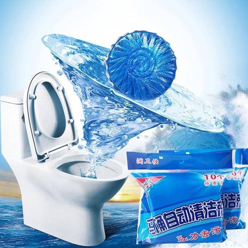     			SARVASHVA TRENDS (Pack 1 - 10pc) toilet cleaners tablets, toilet cleaners, toilet flush cleaner, toilet drainage cleaner, Toilet Cleaner Tablets – Blue Flush, Long-Lasting Freshness, Stain & Germ Removal, Deodorizing WC Cleaner Blocks
