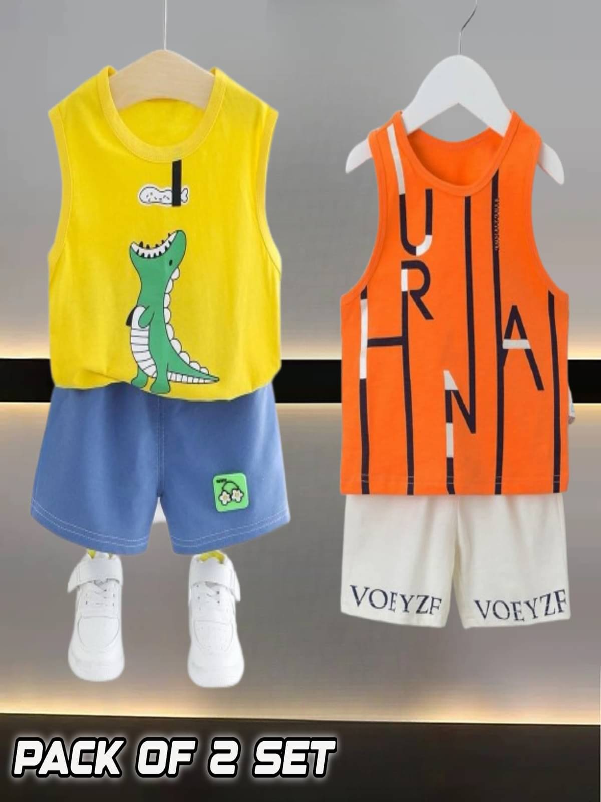     			SRP Pack of 2 Unisex Cotton T-Shirt & Shorts Set ( Multicolor )