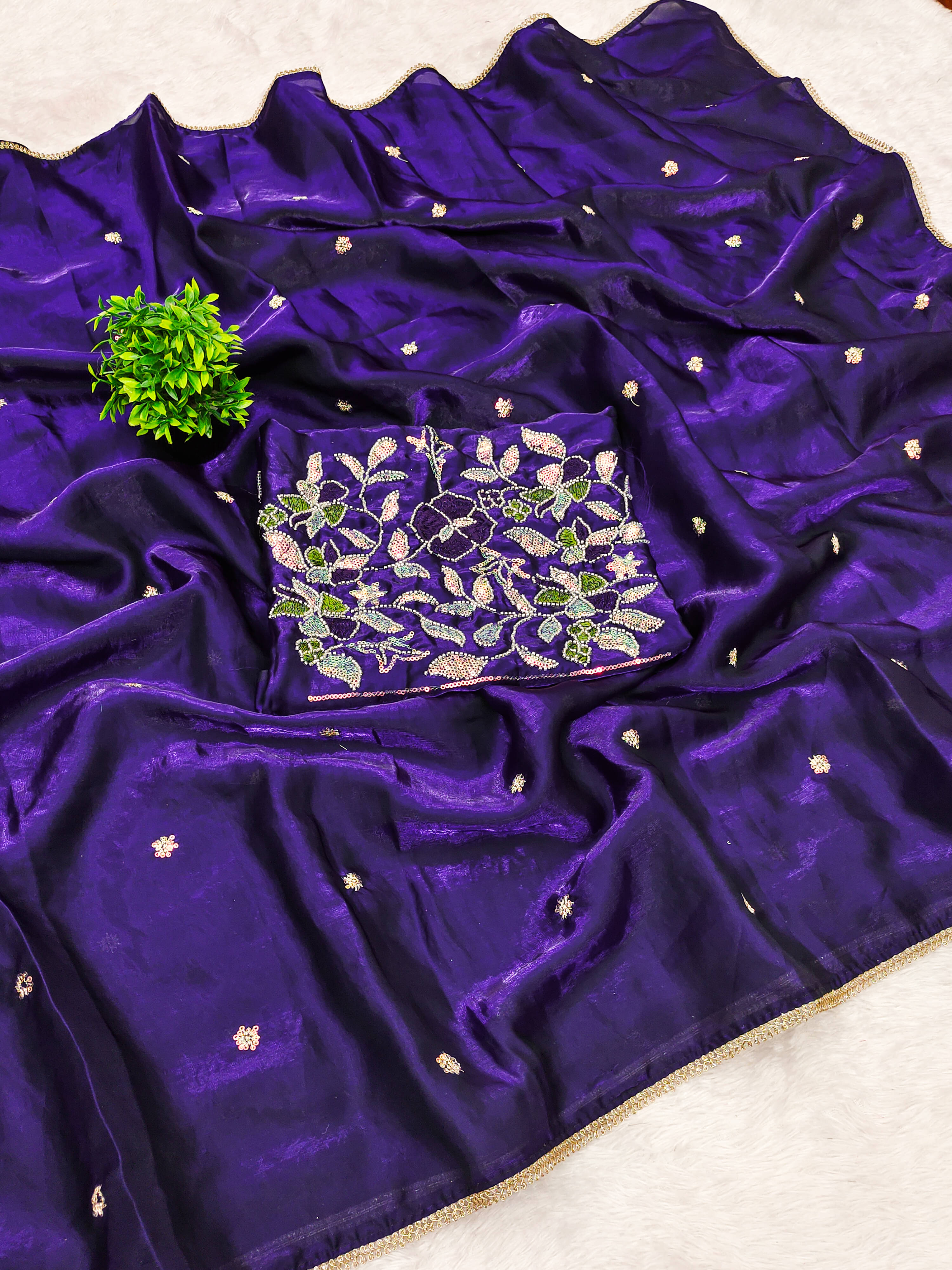 Sanjana Silk Silk Blend Embellished Bhagalpuri Saree With Unstitched Blouse Piece ( Purple ) Sanjana Silk Silk Blend Embellished Bhagalpuri Saree With Unstitched Blouse Piece ( Purple )