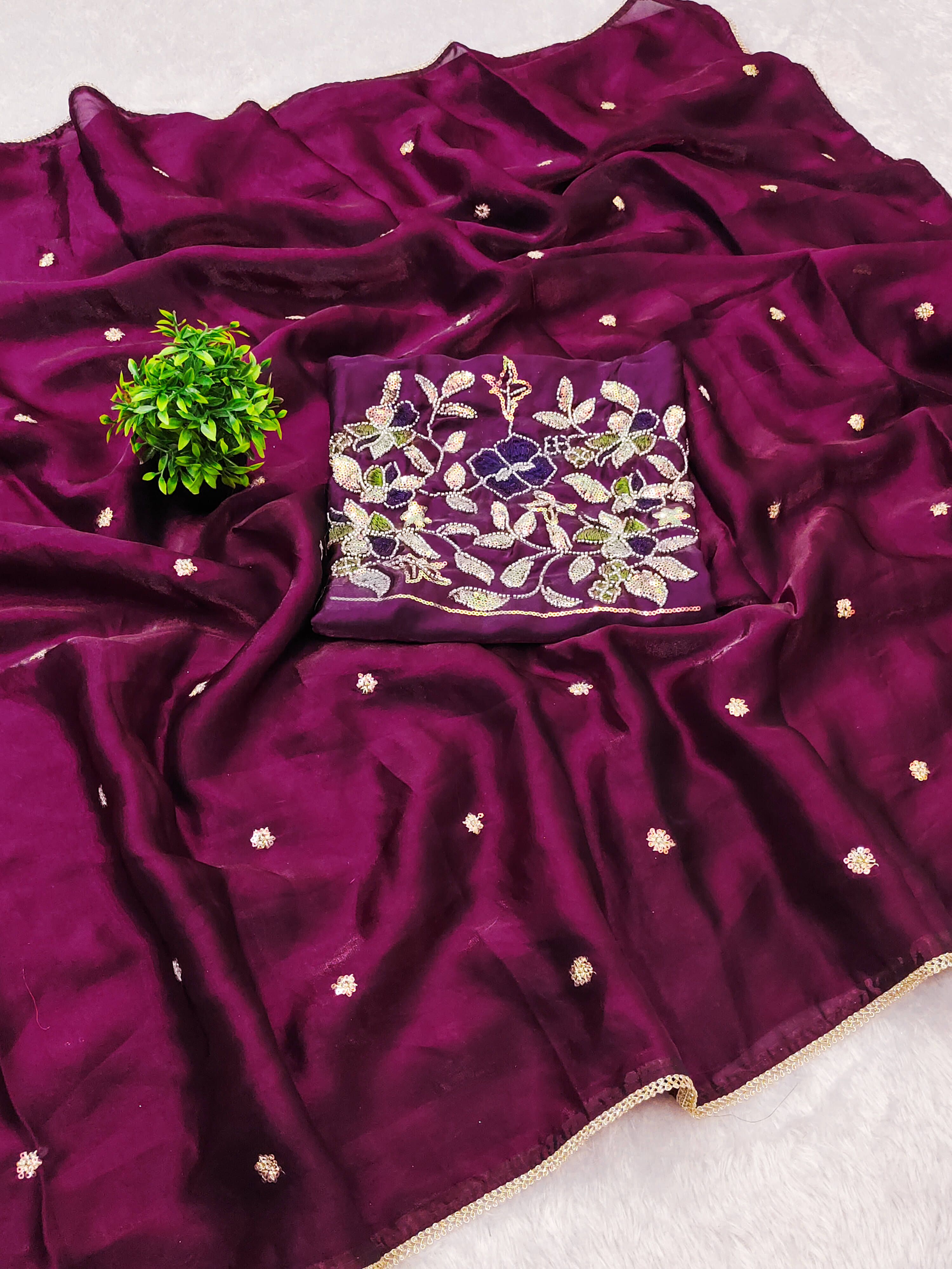 Sanjana Silk Silk Blend Embellished Bhagalpuri Saree With Unstitched Blouse Piece ( Wine ) Sanjana Silk Silk Blend Embellished Bhagalpuri Saree With Unstitched Blouse Piece ( Wine )