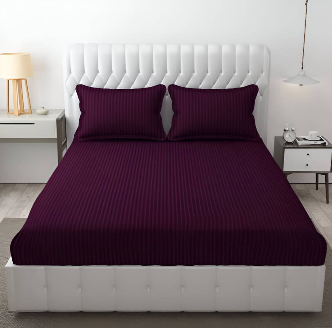 Sky Tex Satin 1 Double Queen Bedsheet with 2 Pillow Covers ( Wine ) Sky Tex Satin 1 Double Queen Bedsheet with 2 Pillow Covers ( Wine )