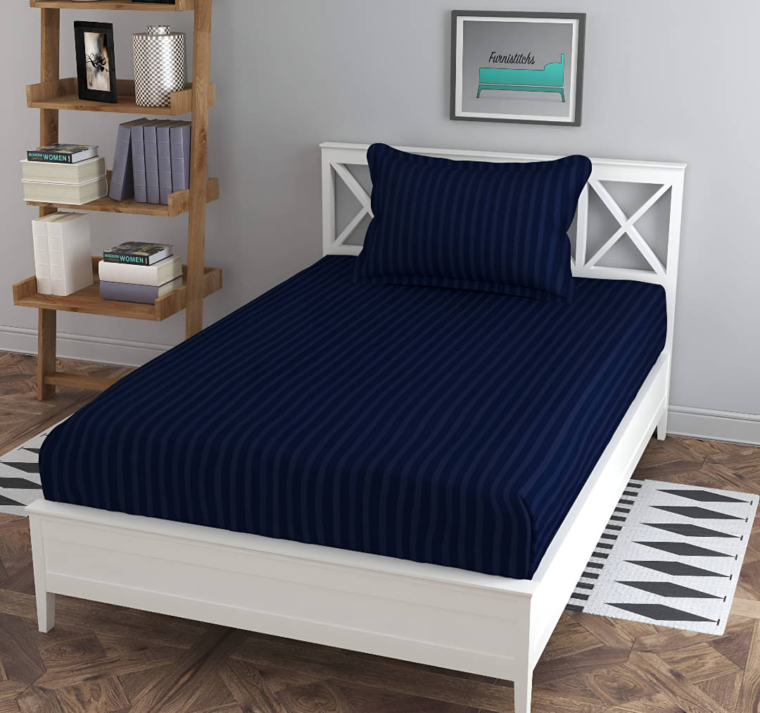 Sky Tex Satin 1 Single Bedsheet with 1 Pillow Cover ( Navy Blue ) Sky Tex Satin 1 Single Bedsheet with 1 Pillow Cover ( Navy Blue )