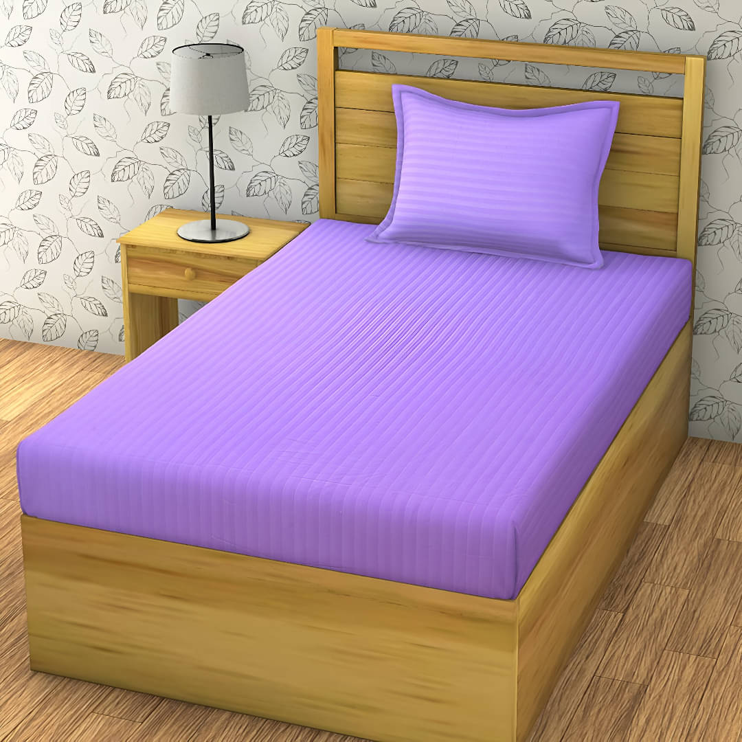 Sky Tex Satin 1 Single Bedsheet with 1 Pillow Cover ( Lavender ) Sky Tex Satin 1 Single Bedsheet with 1 Pillow Cover ( Lavender )