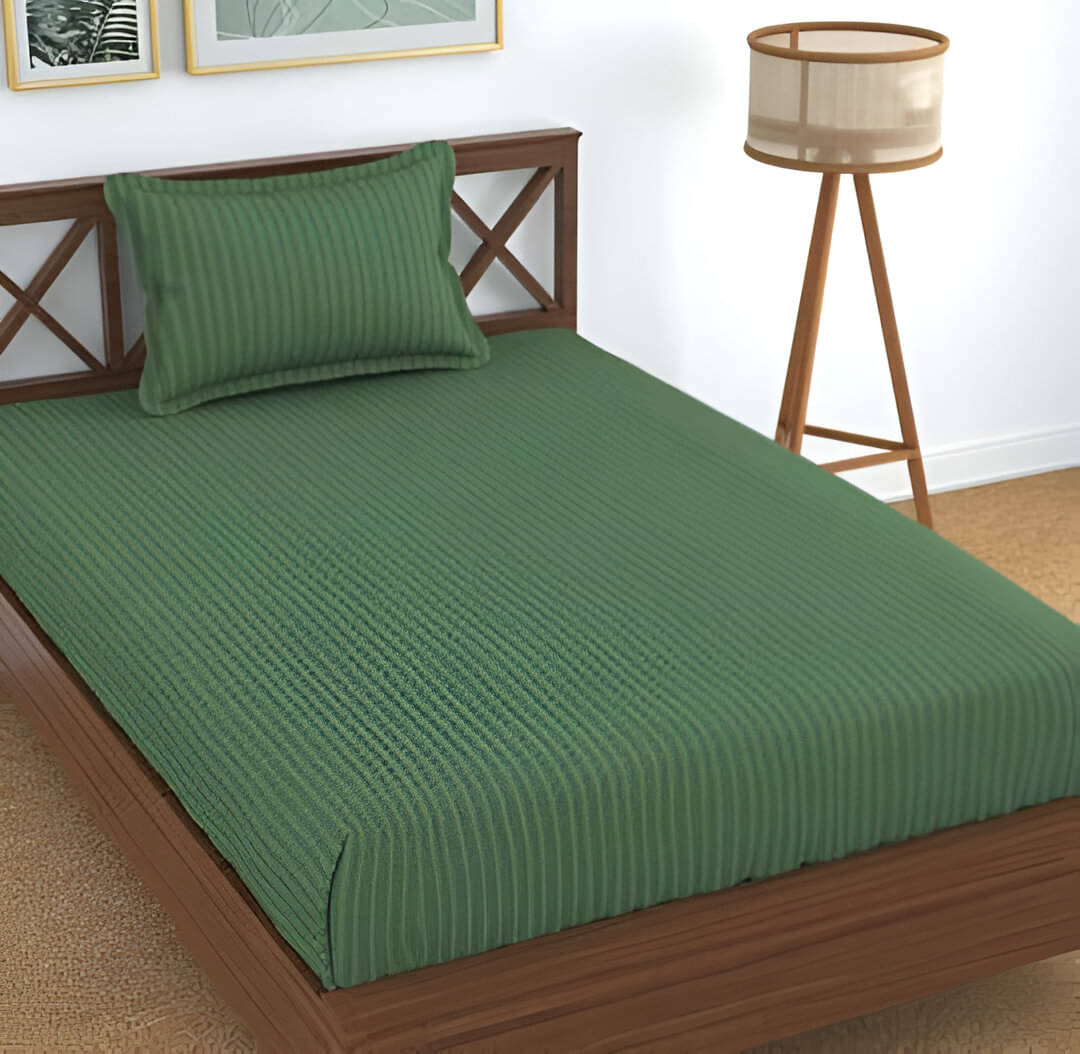     			Sky Tex Satin 1 Single Bedsheet with 1 Pillow Cover ( Green )