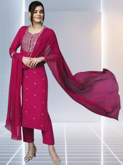     			TEXPA FASHION Women Rayon Embroidered A-line Kurti With Pants ( Pink )