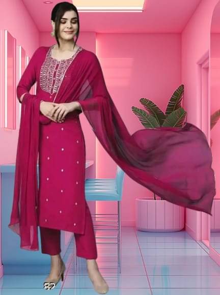 TEXPA FASHION Women Rayon Embroidered A-line Kurti With Pants ( Pink ) TEXPA FASHION Women Rayon Embroidered A-line Kurti With Pants ( Pink )