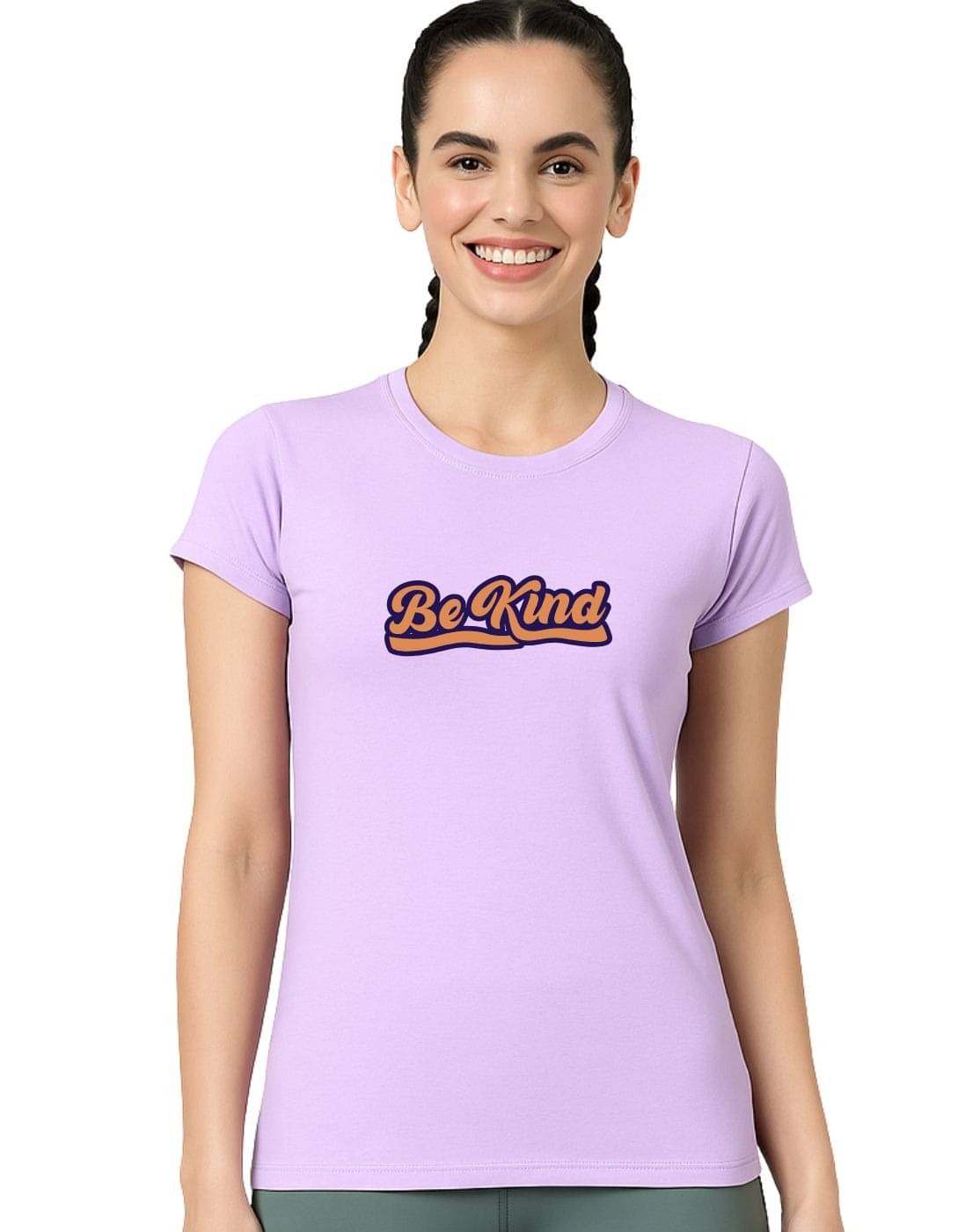 TREERANGA Women Cotton Solid Regular Fit Round Neck T-Shirt ( Lavender ) TREERANGA Women Cotton Solid Regular Fit Round Neck T-Shirt ( Lavender )