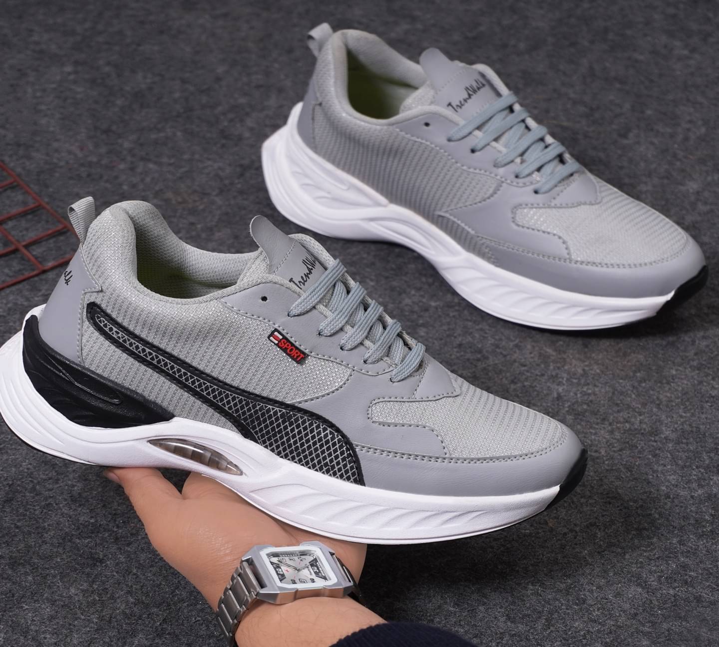 TrendWalk Shoes Casual Sneakers (GREY) Grey Men's Sneakers TrendWalk Shoes Casual Sneakers (GREY) Grey Men's Sneakers