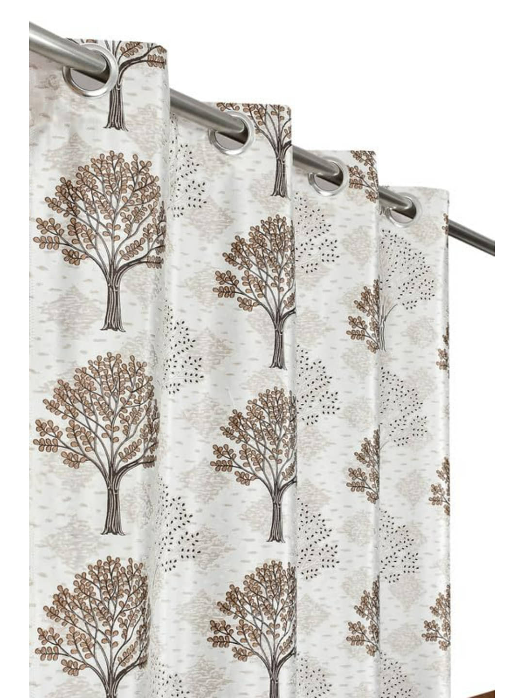 UrbanArts Floral Room Darkening Eyelet Curtain 5 ft ( Pack of 1 ) - Brown UrbanArts Floral Room Darkening Eyelet Curtain 5 ft ( Pack of 1 ) - Brown