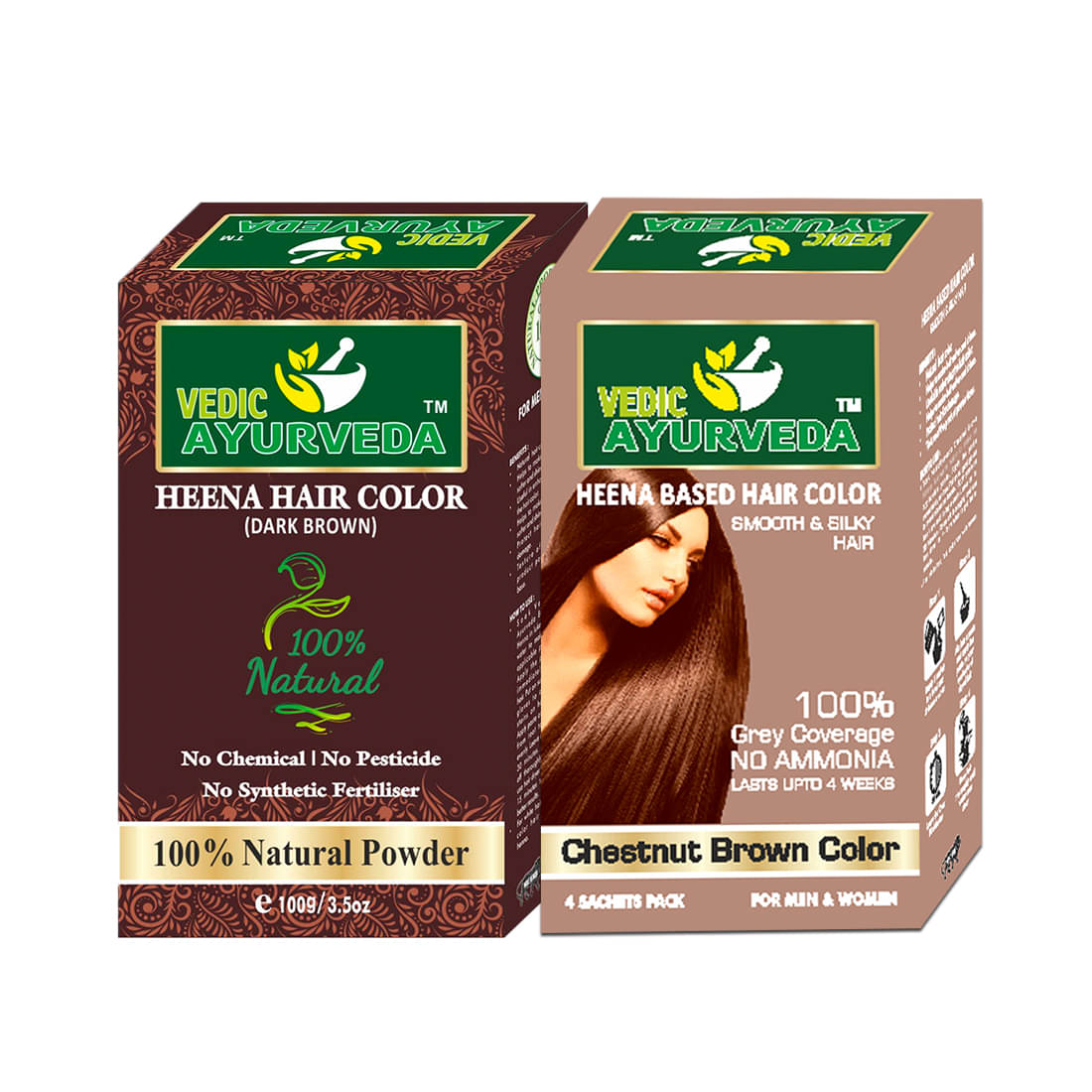     			VEDICAYURVEDA Natural Temporary Hair Color 2 g Light Brown