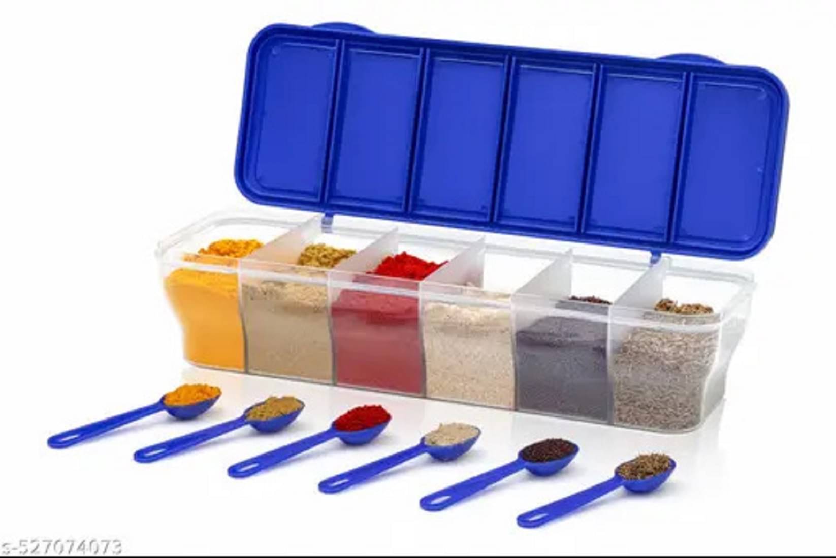     			Weizny Plastic Blue Spice Container ( Set of 1 )