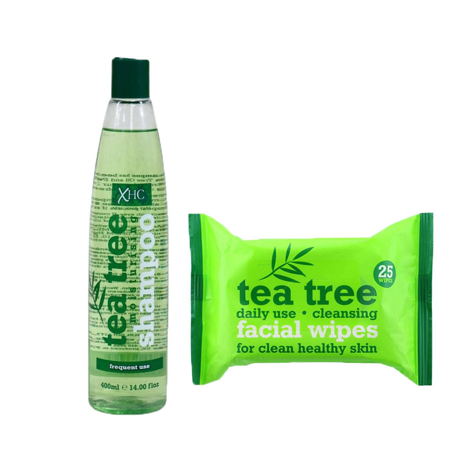     			Xpel Tea Tree Moisturising Shampoo 400ml And Tea Tree Daily Use Wipes Set of 25 Wipes (Pack of 2)