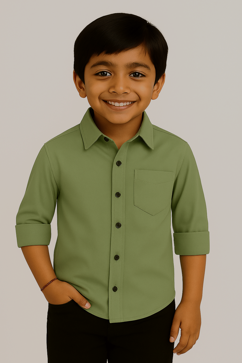     			ZAKAR STYLE Pack of 1 Boys Cotton Blend Full Sleeves Shirt ( Green )