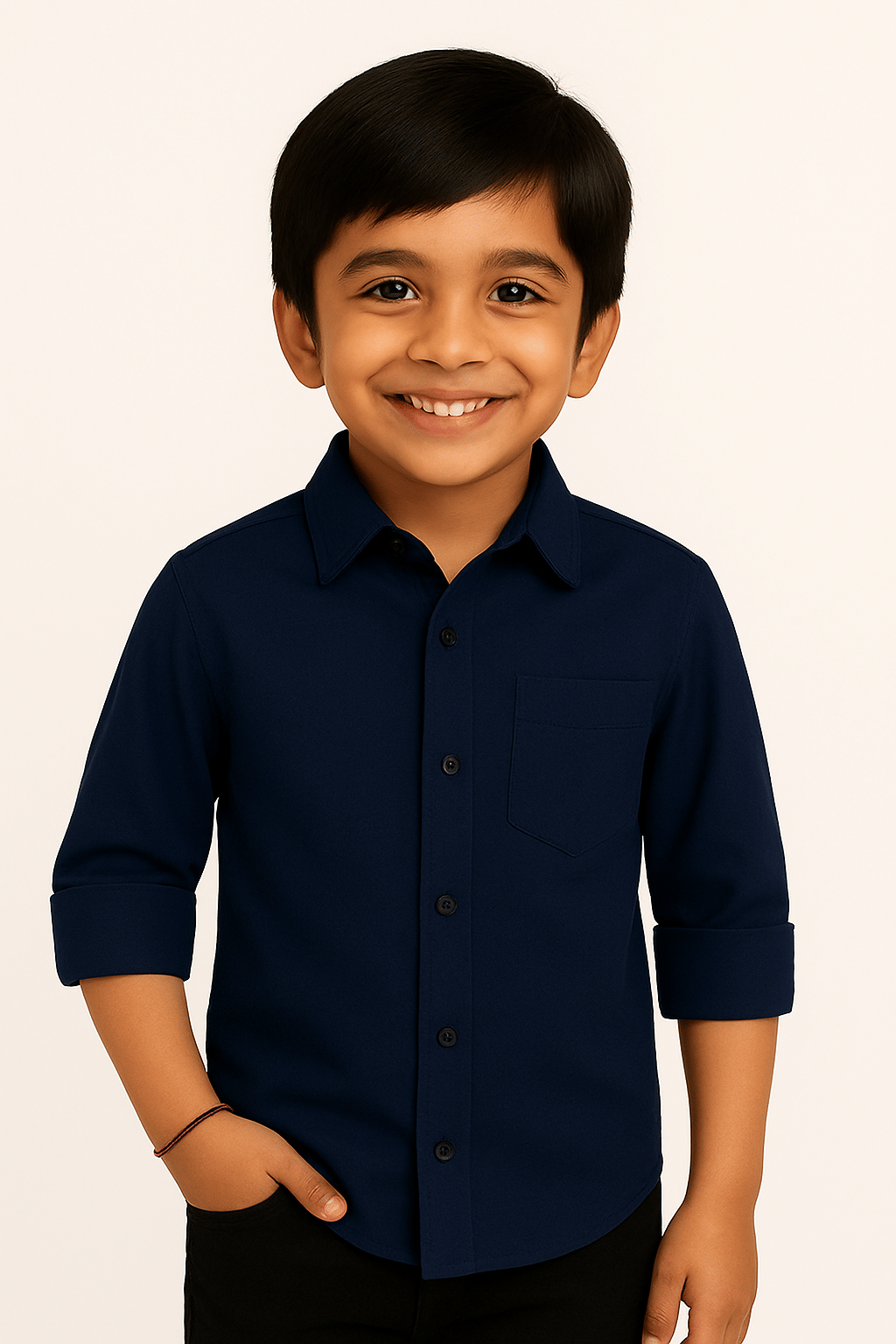 ZAKAR STYLE Pack of 1 Boys Cotton Blend Full Sleeves Shirt ( Dark Blue ) ZAKAR STYLE Pack of 1 Boys Cotton Blend Full Sleeves Shirt ( Dark Blue )