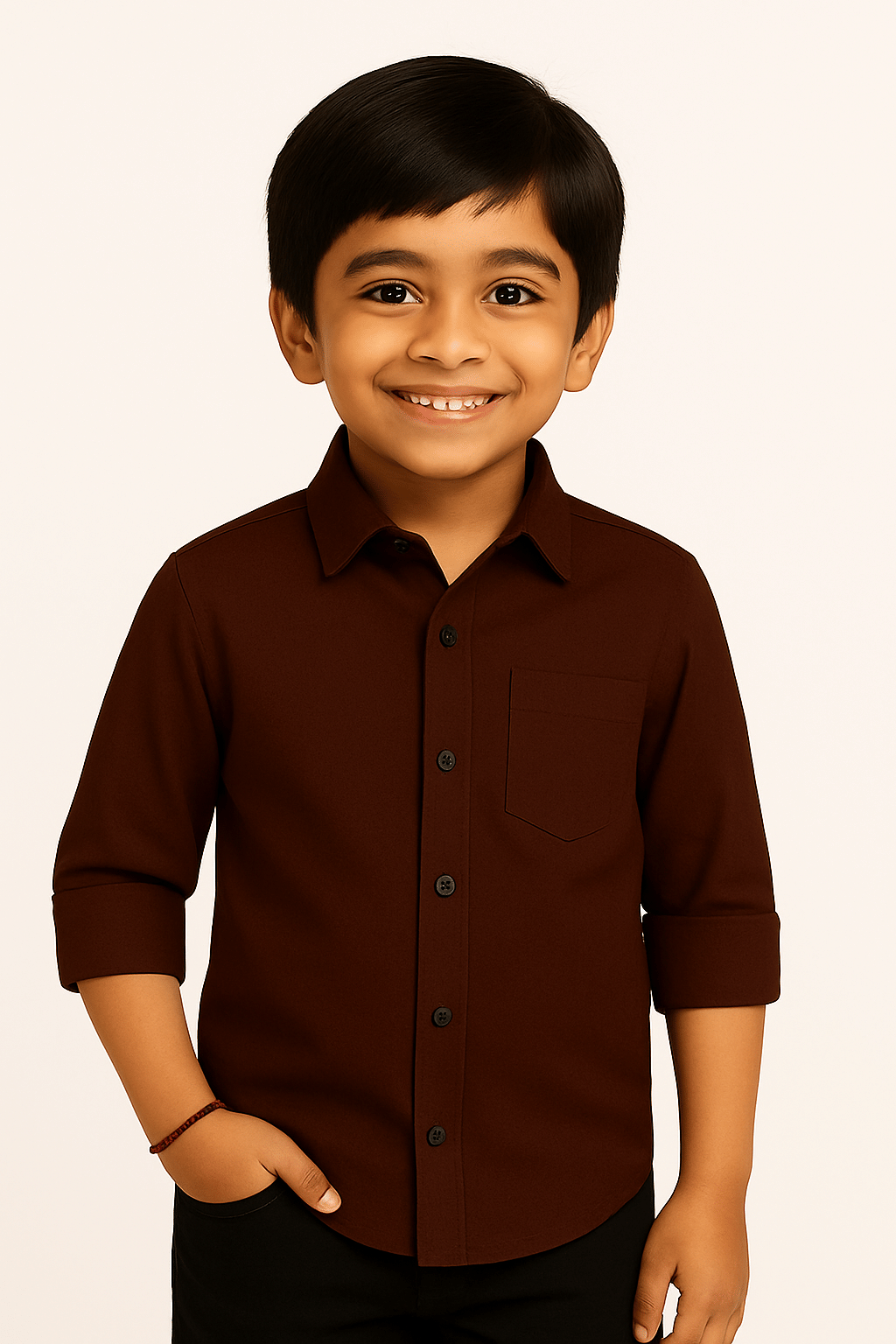     			ZAKAR STYLE Pack of 1 Boys Cotton Blend Full Sleeves Shirt ( Brown )