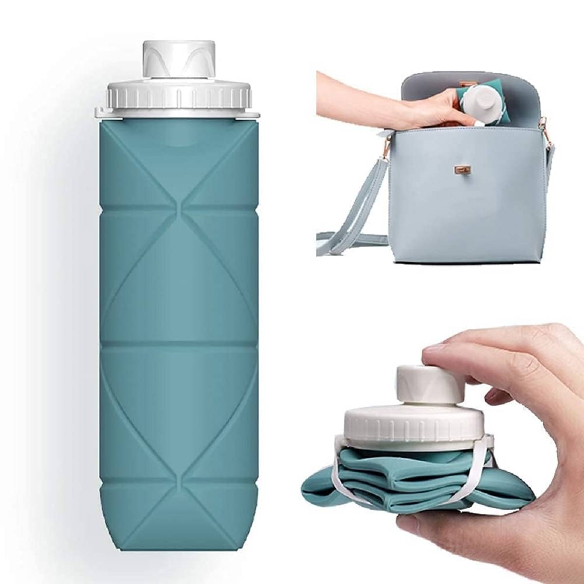 primiyara Collapsible Water bottle for Travel Cycling Gym. Multicolour Silicone Water Bottle 650 mL ( Set of 1 ) primiyara Collapsible Water bottle for Travel Cycling Gym. Multicolour Silicone Water Bottle 650 mL ( Set of 1 )