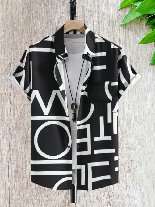     			seventeenstitch Polyester Regular Fit Printed Half Sleeves Men's Casual Shirt - Black ( Pack of 1 )