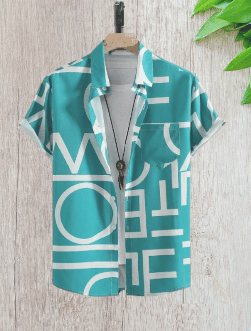 seventeenstitch Polyester Regular Fit Printed Half Sleeves Men's Casual Shirt - Light Blue ( Pack of 1 ) seventeenstitch Polyester Regular Fit Printed Half Sleeves Men's Casual Shirt - Light Blue ( Pack of 1 )