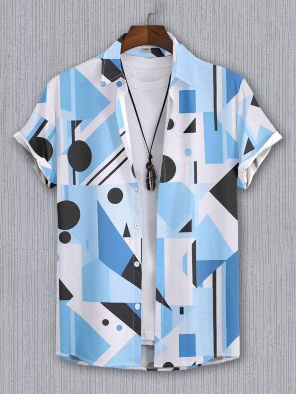 seventeenstitch Polyester Regular Fit Printed Half Sleeves Men's Casual Shirt - Blue ( Pack of 1 )     			seventeenstitch Polyester Regular Fit Printed Half Sleeves Men's Casual Shirt - Blue ( Pack of 1 )
