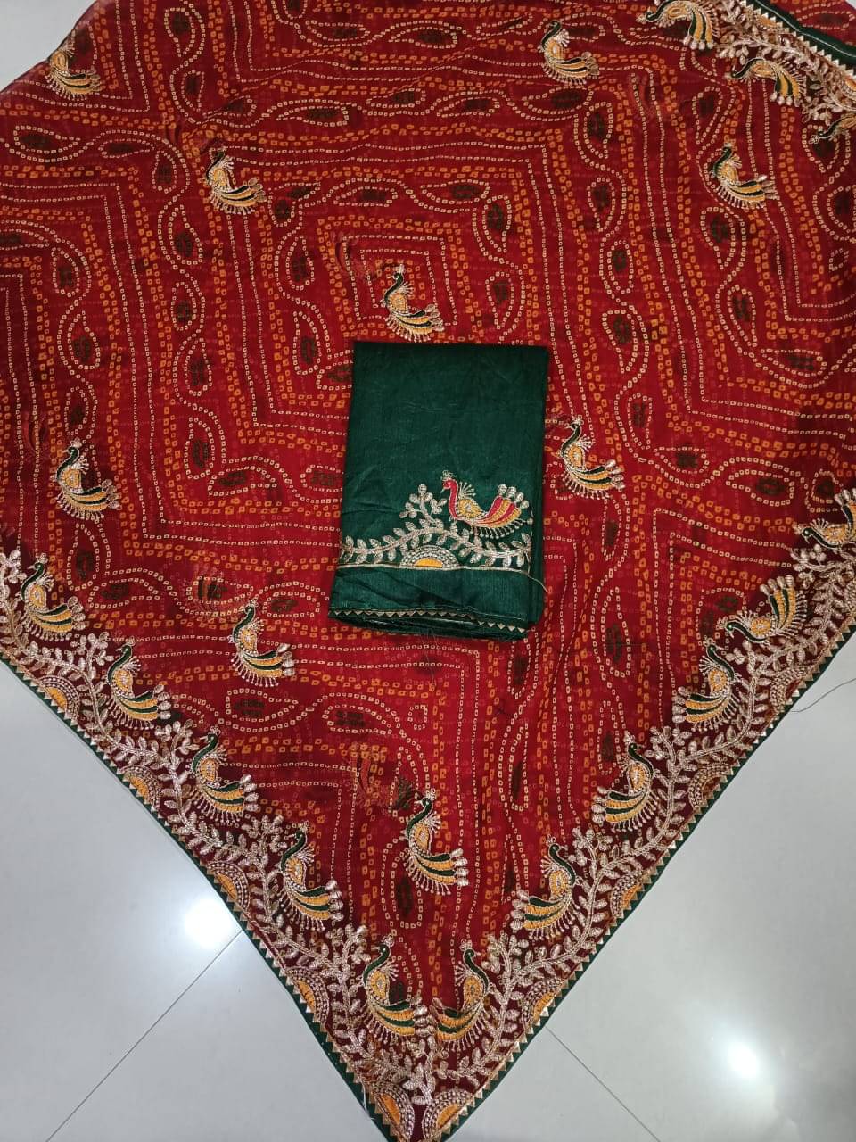     			supalee Tex Georgette Printed Regular Saree With Unstitched Blouse Piece ( Red )