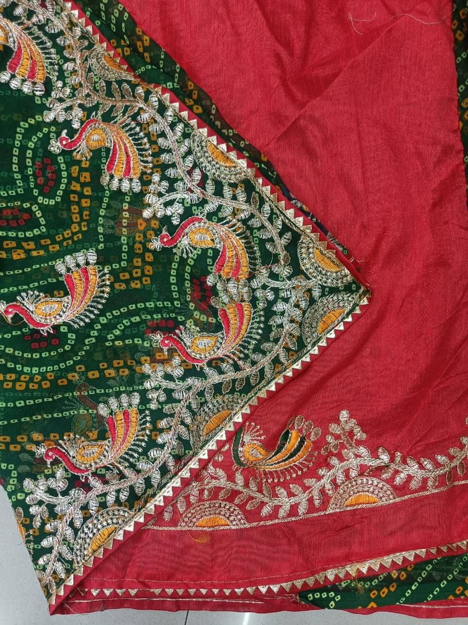     			supalee Tex Georgette Printed Regular Saree With Unstitched Blouse Piece ( Green )