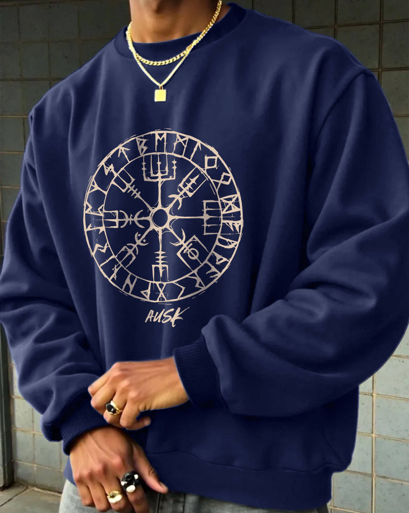 AUSK Fleece Round Neck Men's Sweatshirt - Blue ( Pack of 1 ) AUSK Fleece Round Neck Men's Sweatshirt - Blue ( Pack of 1 )