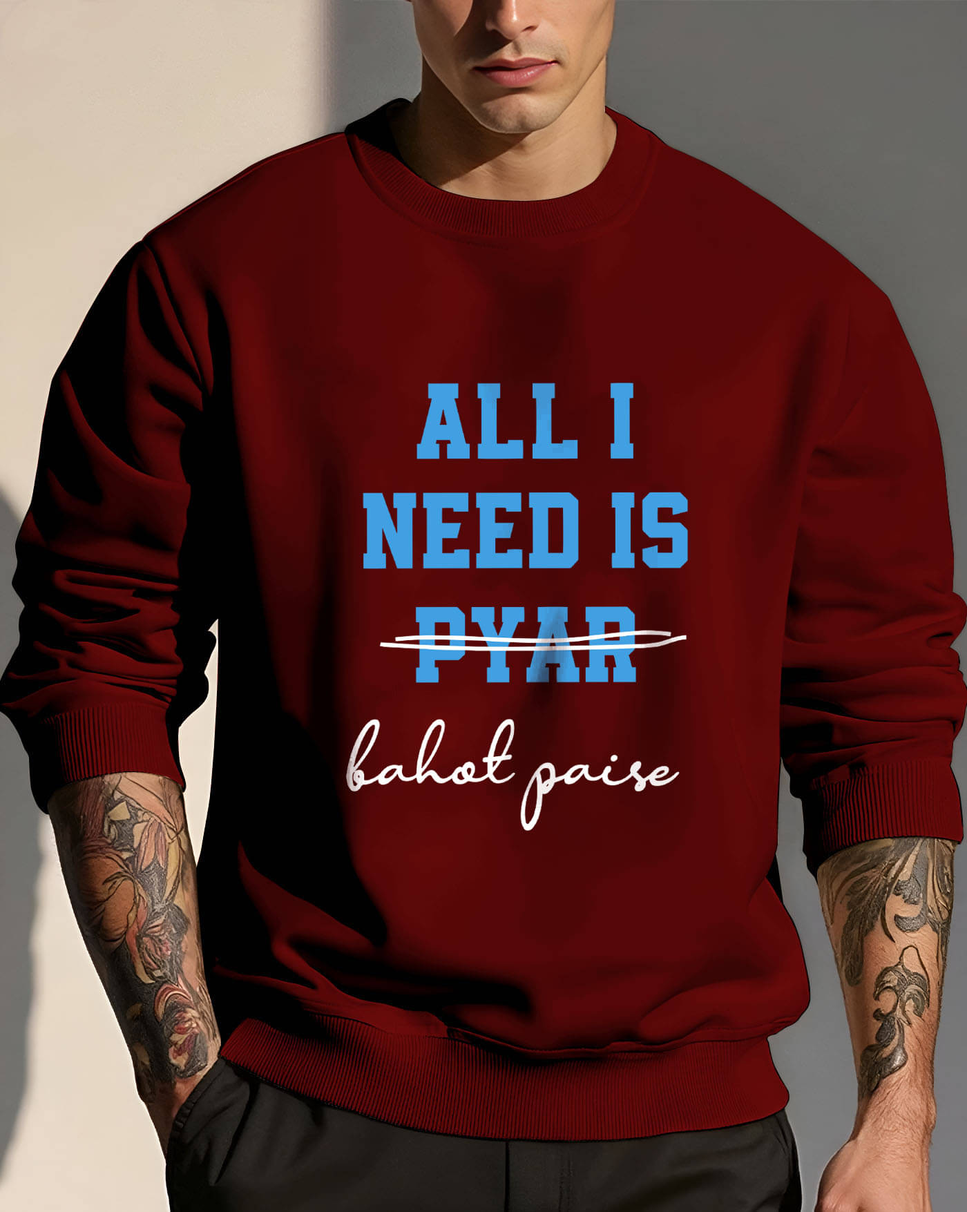     			AUSK Fleece Round Neck Men's Sweatshirt - Maroon ( Pack of 1 )