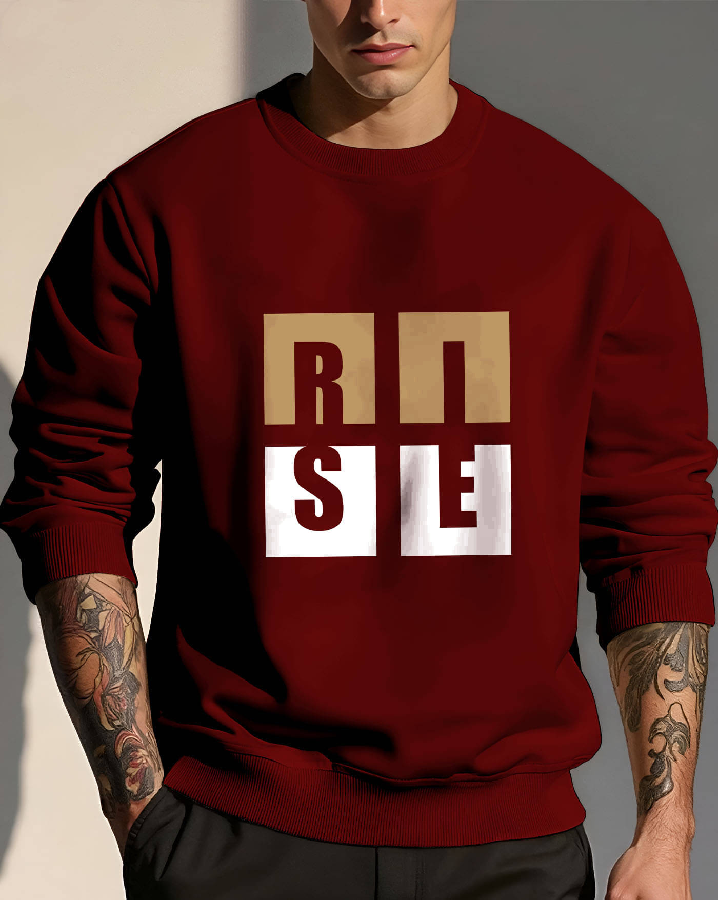     			AUSK Fleece Round Neck Men's Sweatshirt - Maroon ( Pack of 1 )