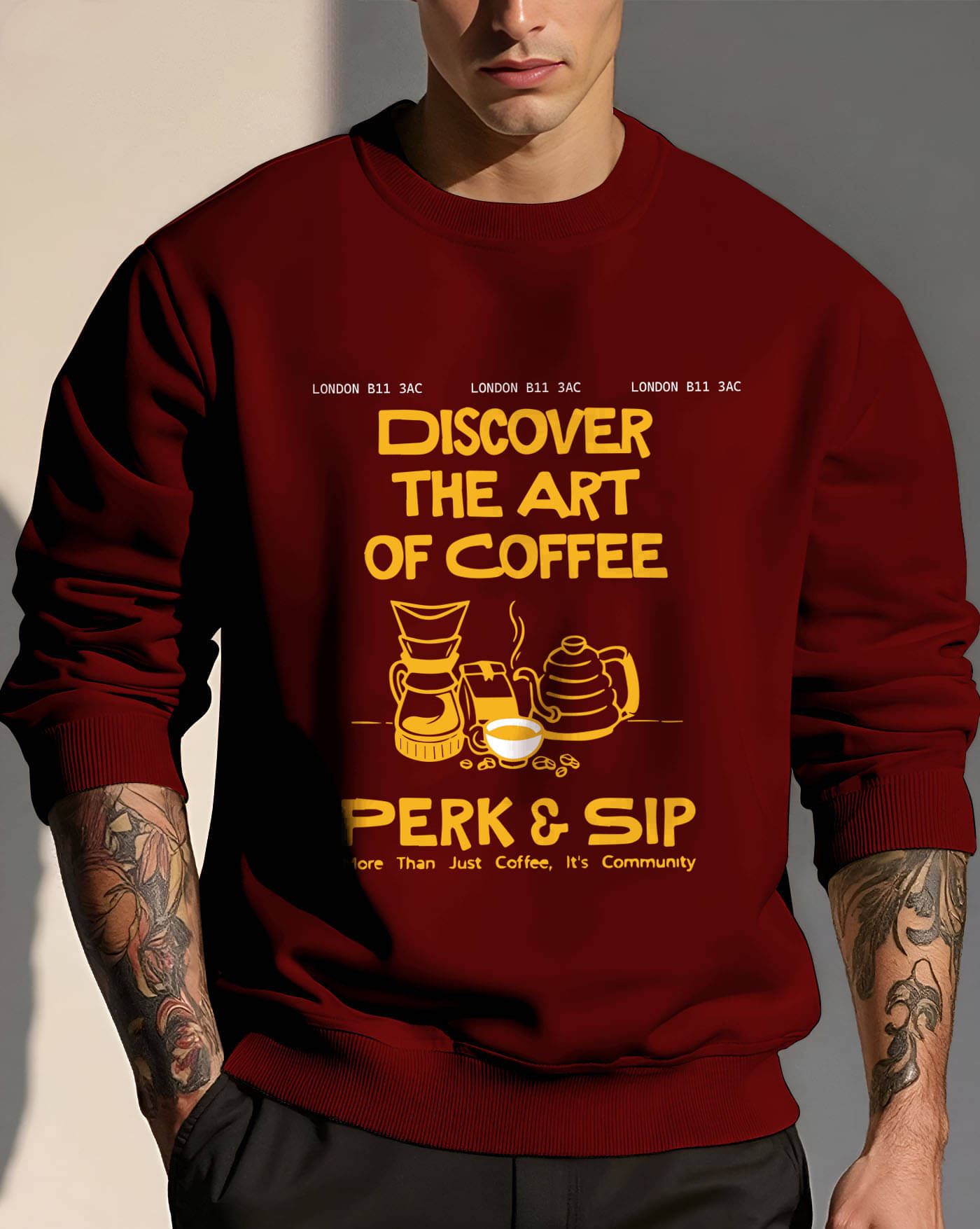     			AUSK Fleece Round Neck Men's Sweatshirt - Maroon ( Pack of 1 )